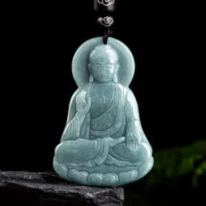 Natural Jade Buddha Pendant Necklace