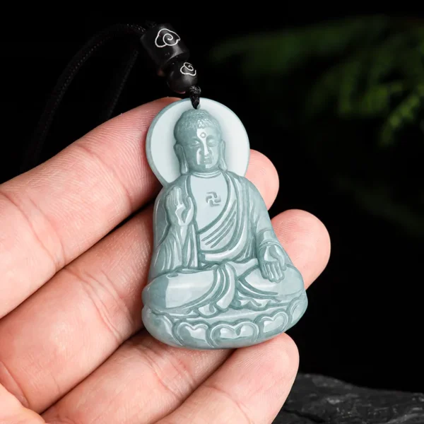 Natural Jade Buddha Pendant Necklace