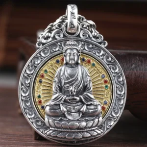 Buddha Pendant Protection Amulet Necklace