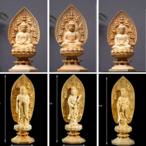 Solid Wood Buddha Statue Home Decoration