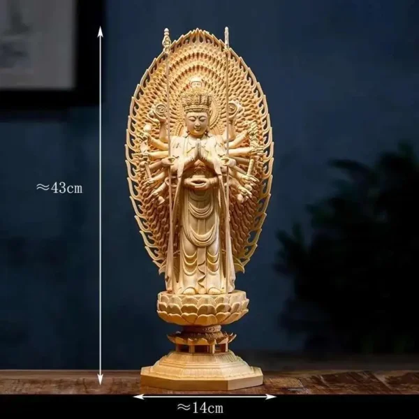 Solid Wood Buddha Statue Home Decoration