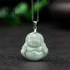 Sterling Silver Jade Maitreya Buddha Pendant