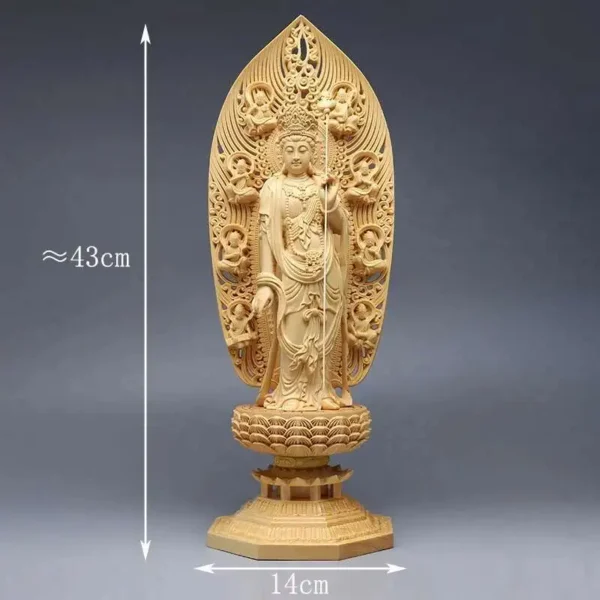 Solid Wood Buddha Statue Home Decoration