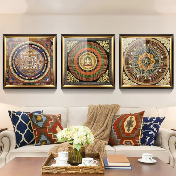 Tibetan Buddha Thangka Canvas Wall Art