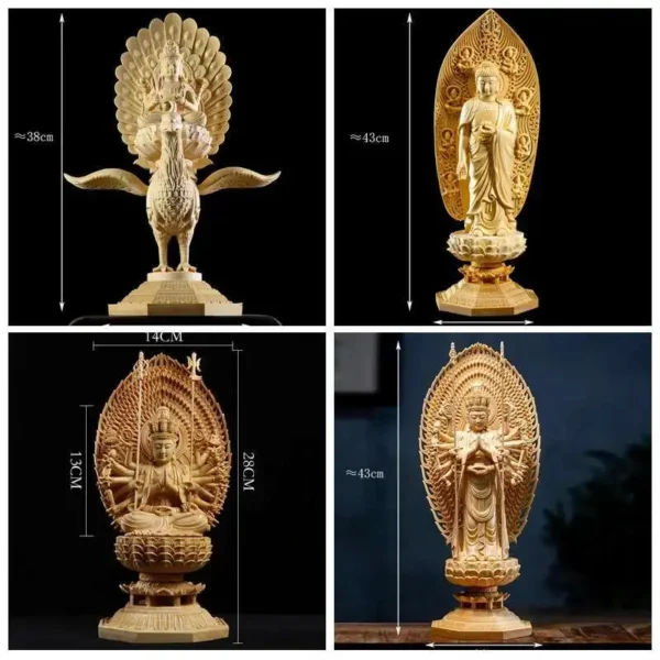 Solid Wood Buddha Statue Home Decoration