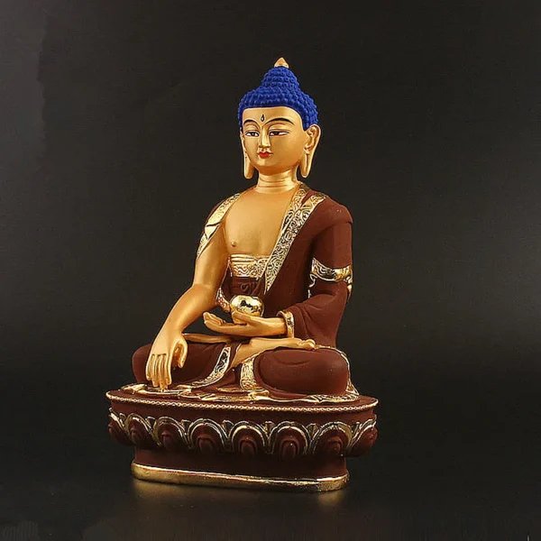 Bronze Plated Shakyamuni Buddha Statue Resin