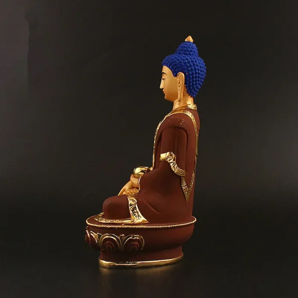 Bronze Plated Shakyamuni Buddha Statue Resin