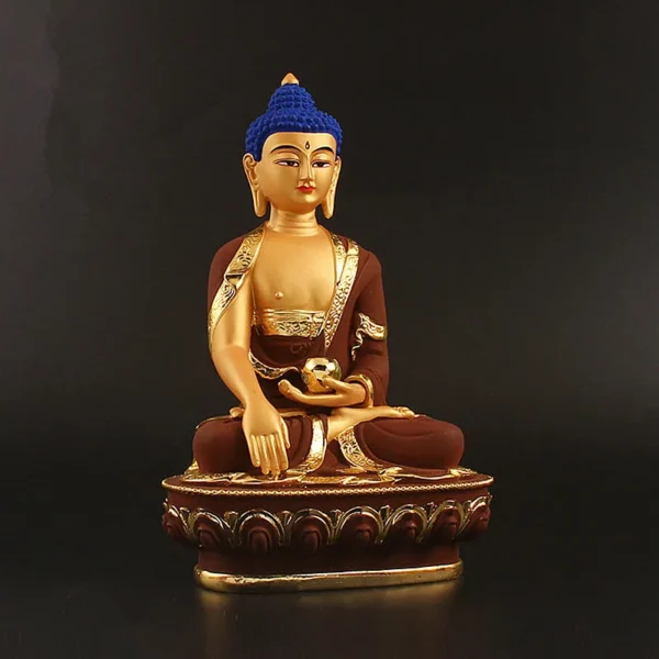 Bronze Plated Shakyamuni Buddha Statue Resin