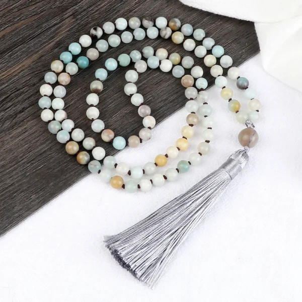 Natural Green Onyx Buddhist Mala Necklace