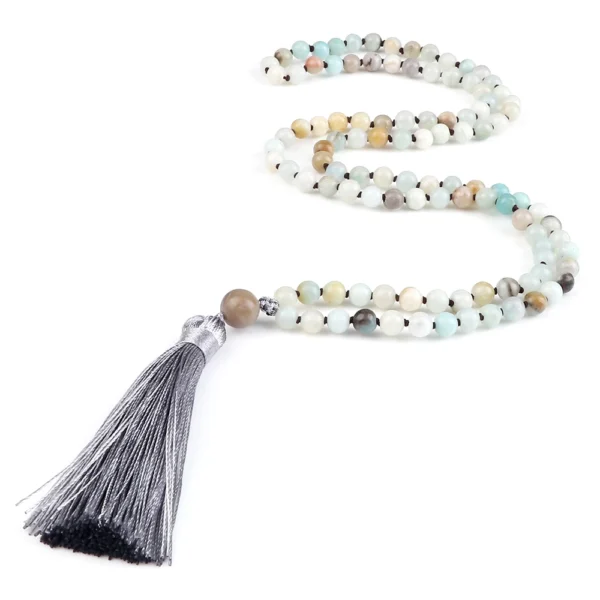 Natural Green Onyx Buddhist Mala Necklace