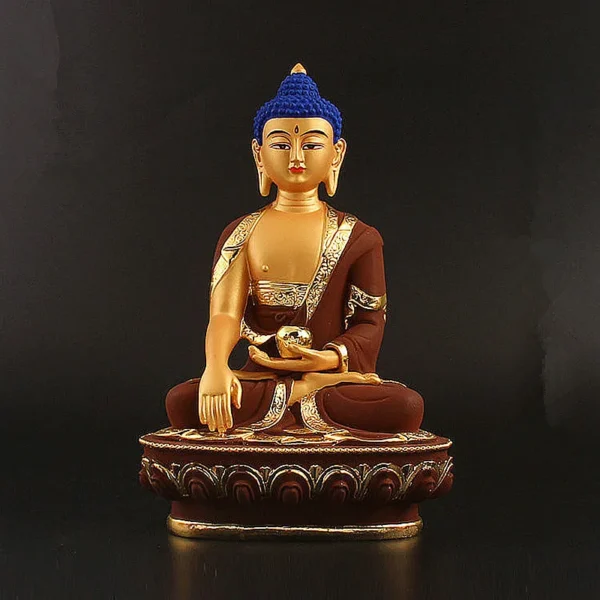 Bronze Plated Shakyamuni Buddha Statue Resin