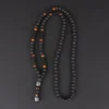 Buddha Head Tiger Eye Lava Stone Necklace
