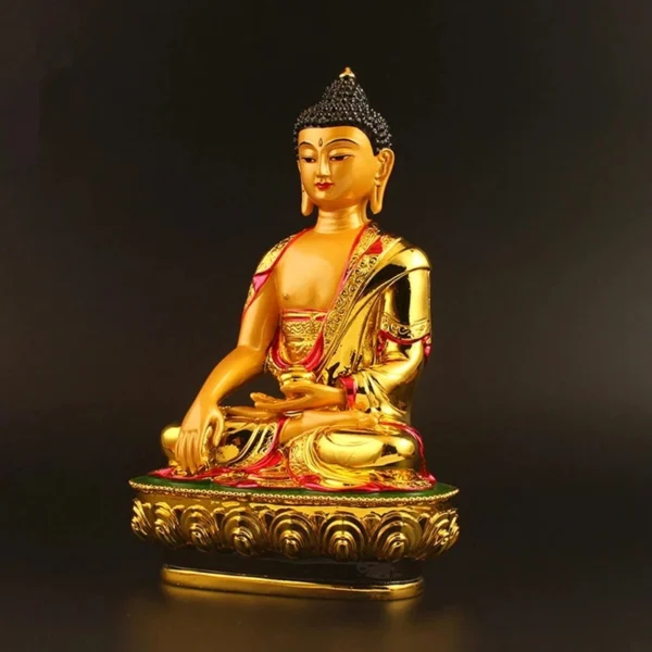 Large Gold Tibetan Buddha Statue Incense Burner