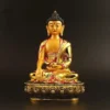 Large Gold Tibetan Buddha Statue Incense Burner