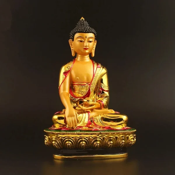 Large Gold Tibetan Buddha Statue Incense Burner