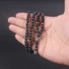 Buddha Head Tiger Eye Lava Stone Necklace